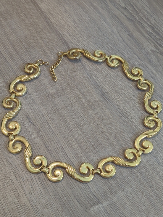 Escada Accessories - Vintage 90s Escada Spain Scroll Gold Chain Belt